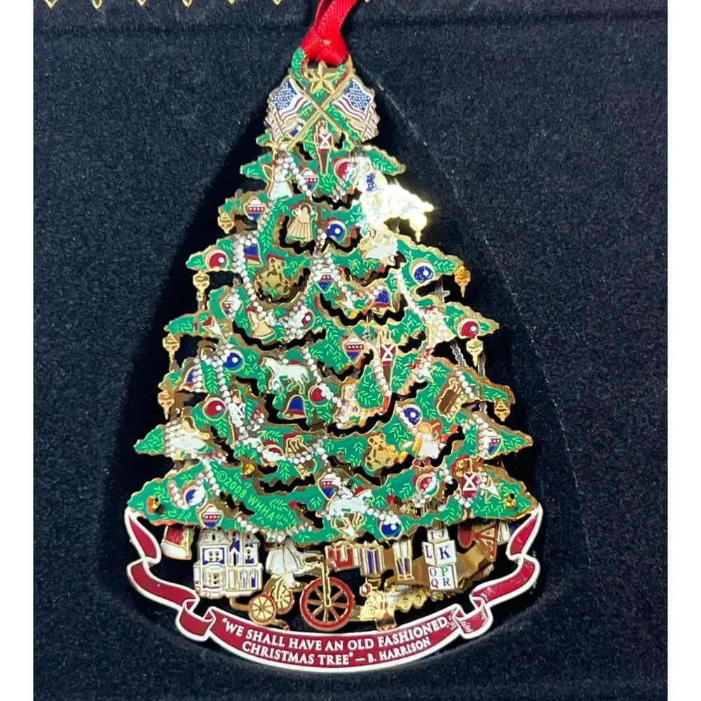 White House Historical Association 2008 Christmas Ornament Harrison Tree w/ Box
